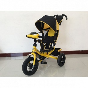 Велосипед 3-х колесный с ручкой и надувными колесами, музыкальная фара, серый (Super Trike,  ST153M-01sim)